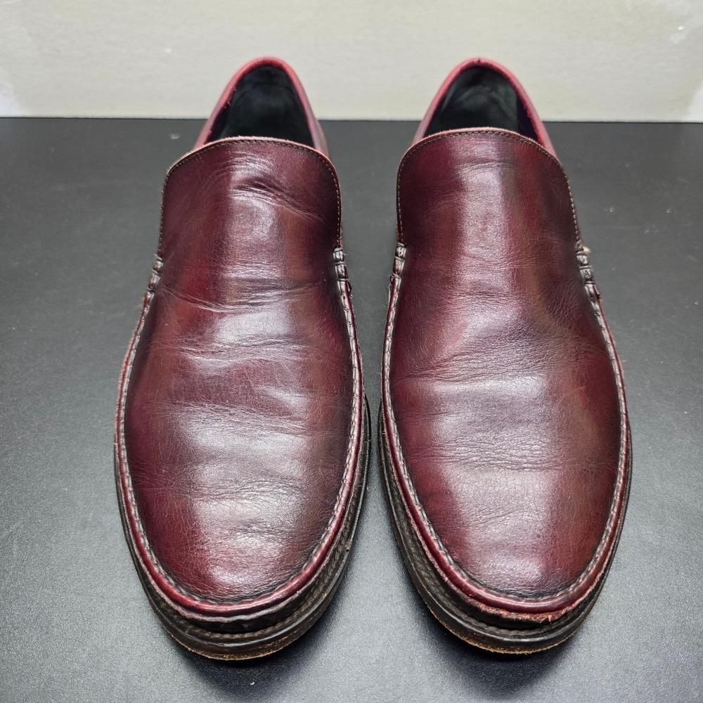 Bruno Magli Keenan Mens Burgundy Leather Slip On Loafers Size 11 M 44601 Italy B